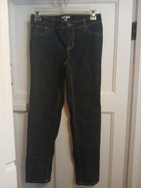 Cat & Jack Straight Recto Girls 12 Dark Jeans